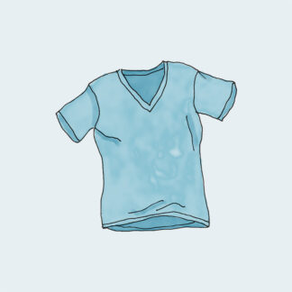 V-Neck T-Shirt - Blue, Large