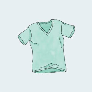 V-Neck T-Shirt - Green, Medium